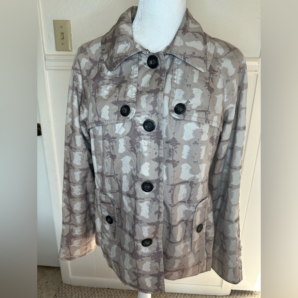 Banana Republic Size M multi square pattern outdoor wind breaker jacket - Picture 2 of 9